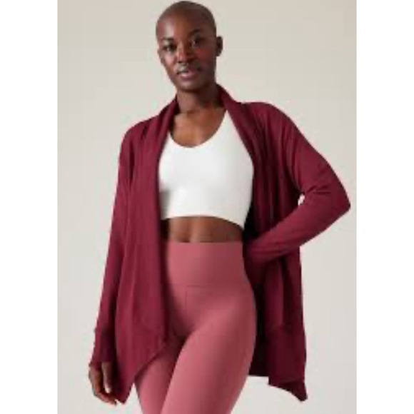 Athleta Sweaters - ATHLETA Pranayama Restore Wrap Cardigan in Coffeeberry Soft Casual